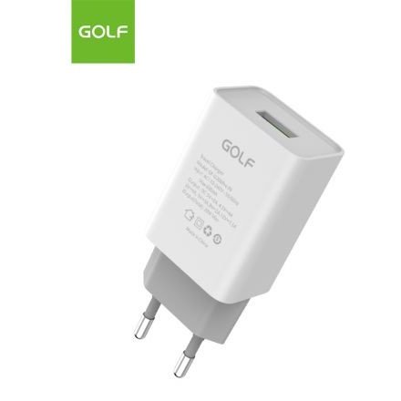 Oferte la Alimentator telefon Incarcator 5v 3A de la Retea la 1x QC USB 3A 20W Alb, Golf GF-U206PRO