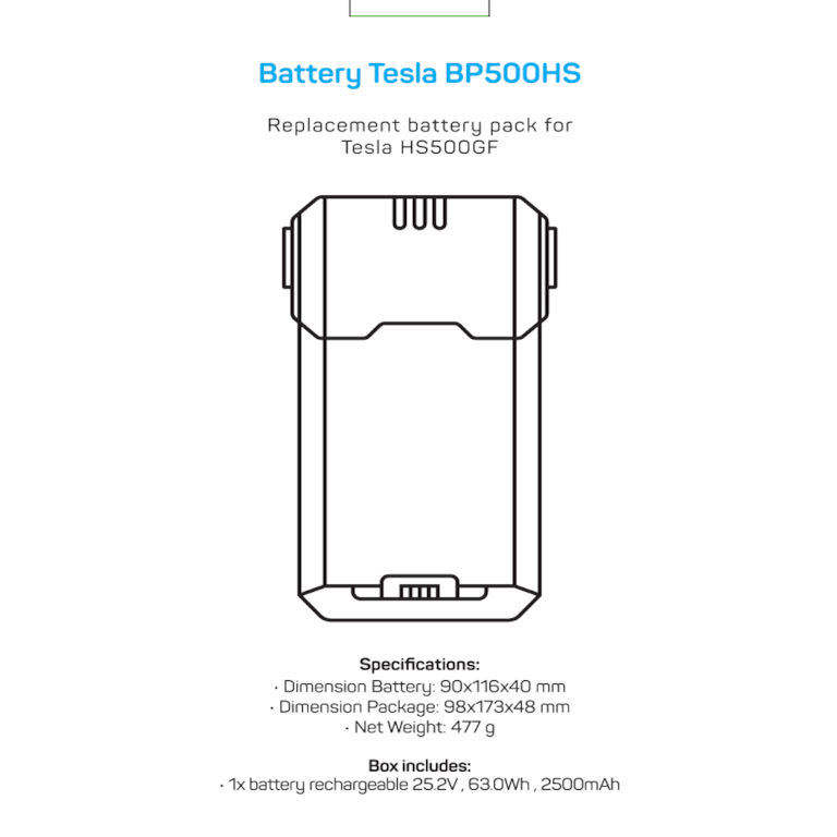 Baterie Reincarcabila BP500HS 25.9V 2500mAh pentru Aspirator Vertical Tesla HS500GF