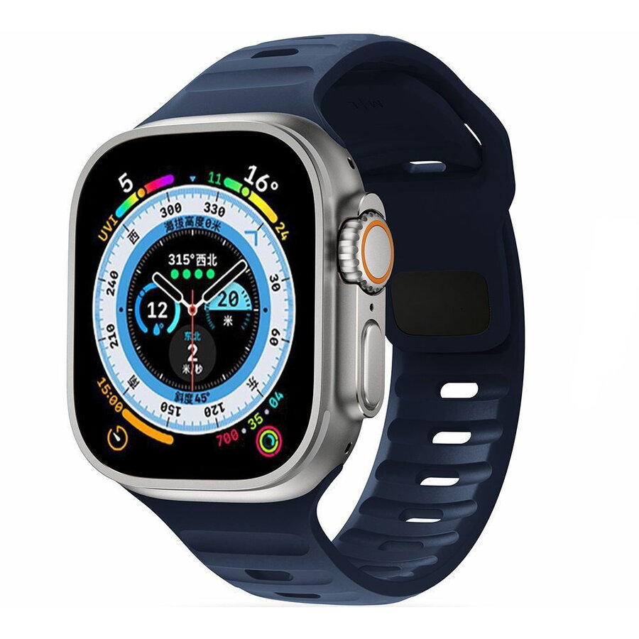Oferte la Curea Smartwatch compatibila cu Apple Watch 4/5/6/7/8/SE 38/40/41mm Navy Blue