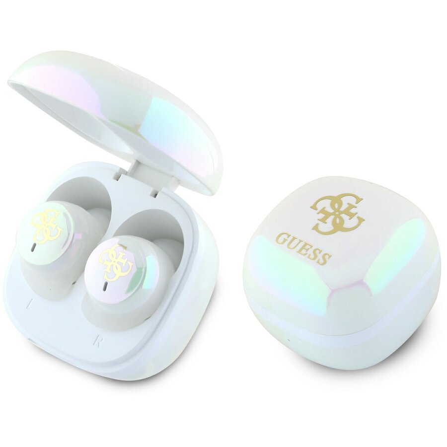 Casti 4G Printed Logo Bluetooth 5.3 250mAh Autonomie 6h USB-C Alb