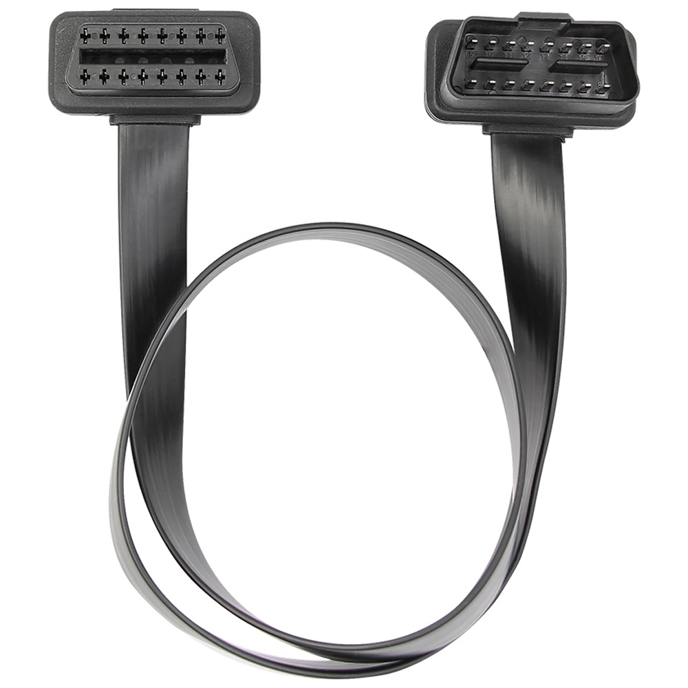 Oferte la Cablu prelungitor OBD2 Techstar 16 pini Mama-Tata, 60 cm, panglica plata, J1962 Tip A 12V, cu trecere directa 1:1