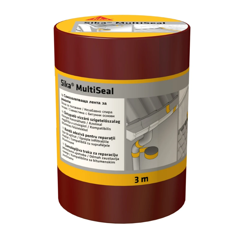 Oferte la Banda bituminoasa autoadeziva pentru etansare Sika MultiSeal, folie aluminiu, polimer, teracota, 3 m x 200 mm
