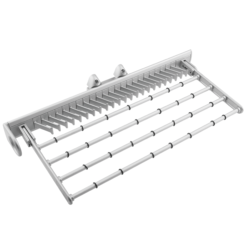 Oferte la Suport pentru cravate si pantaloni cu glisiera cu bile, aluminiu, argintiu, 450 x 200 x 250 mm