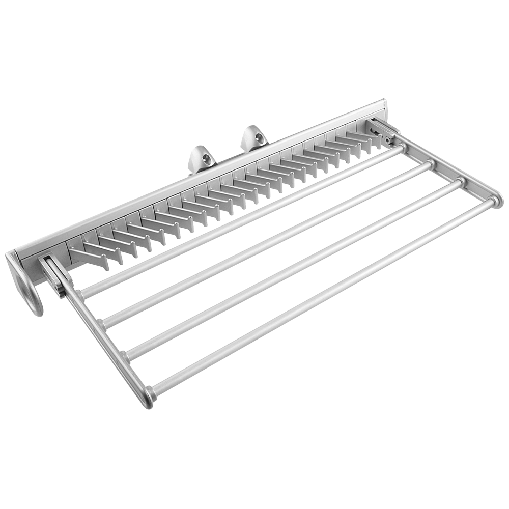 Oferte la Suport pentru cravate si pantaloni, aluminiu/plastic, argintiu mat, 450 x 215 x 81 mm