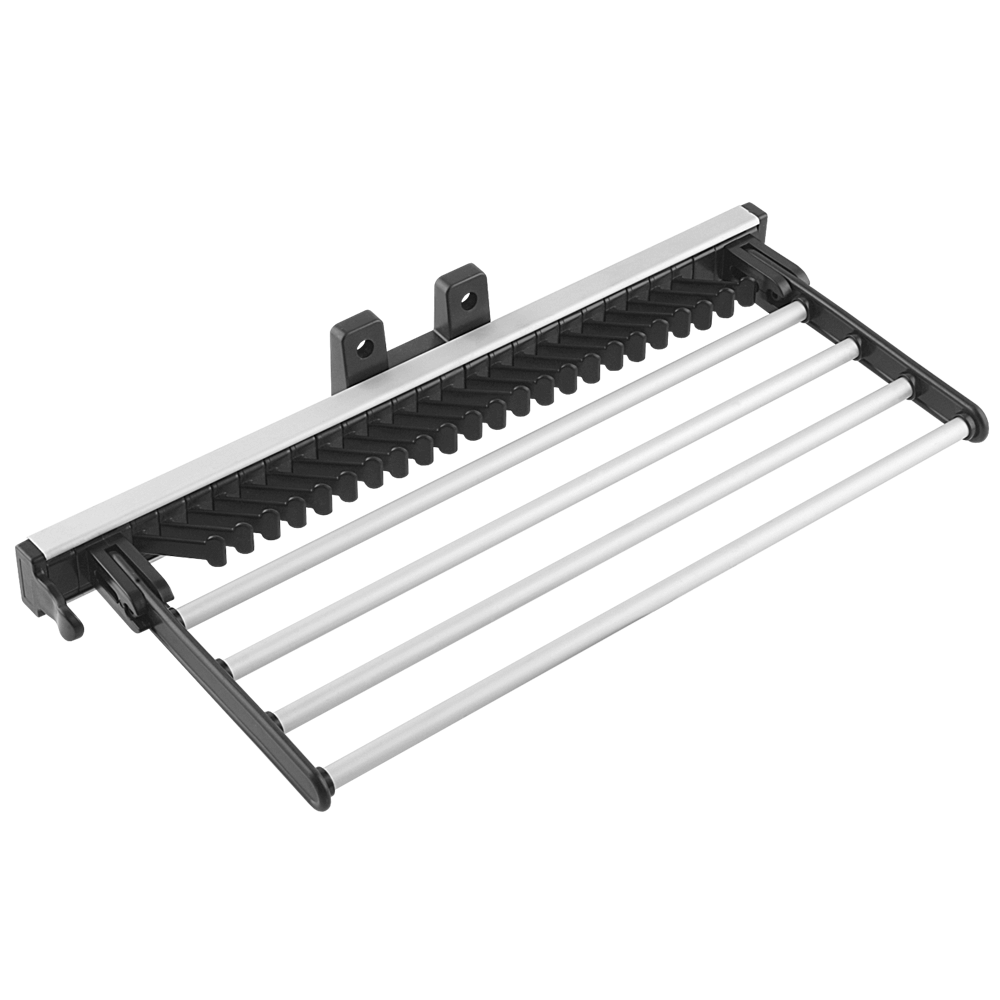 Oferte la Suport pentru cravate si pantaloni cu glisiera cu bile, aluminiu/plastic, negru mat, 454 x 183 x 200 mm