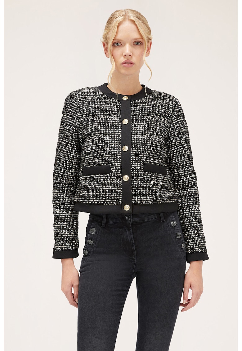 Oferte la Jacheta crop - Alb/Negru