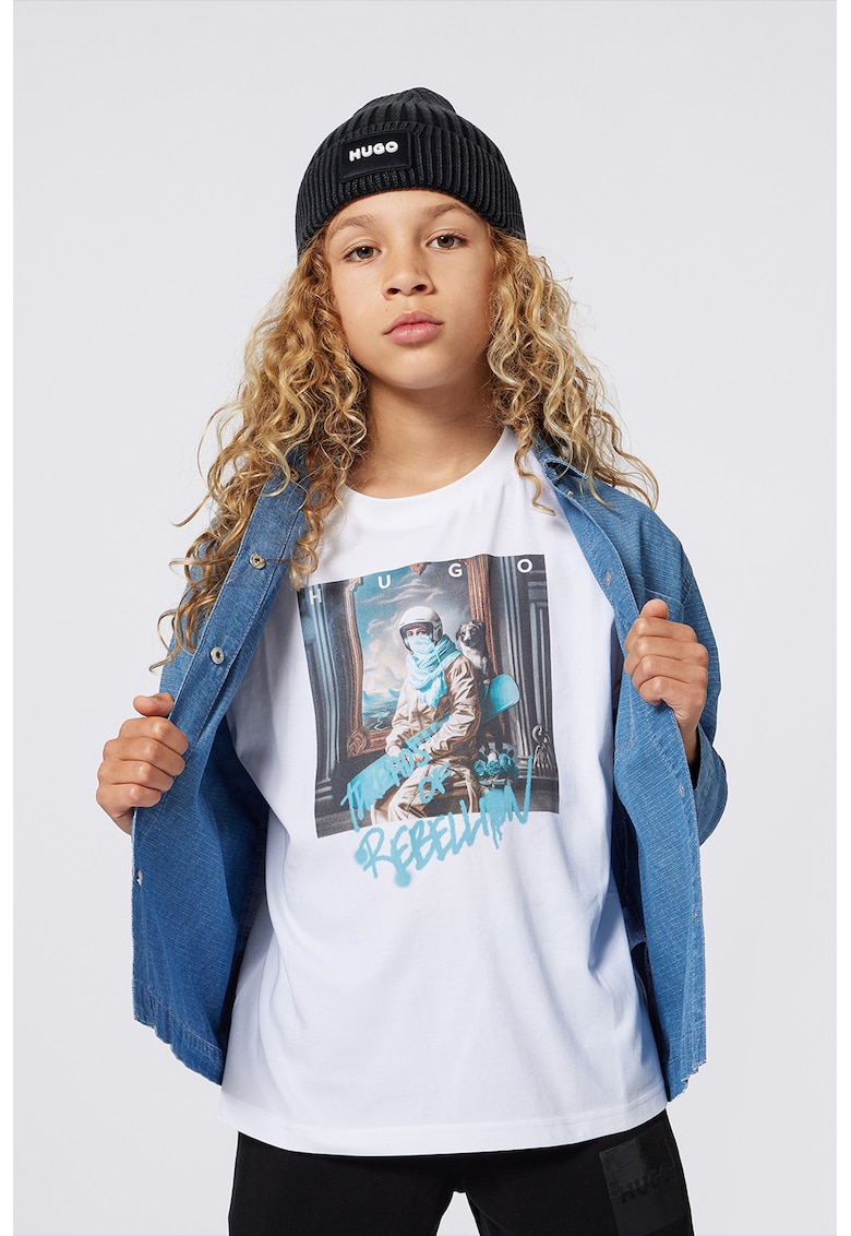 Oferte la Tricou cu imprimeu foto - Alb/Albastru deschis/Gri antracit