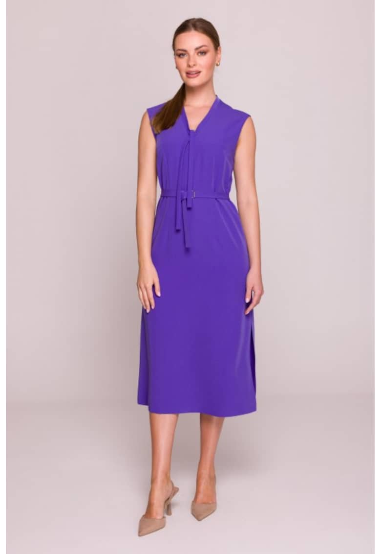 Oferte la Rochie cu decolteu legat si curea in talie -