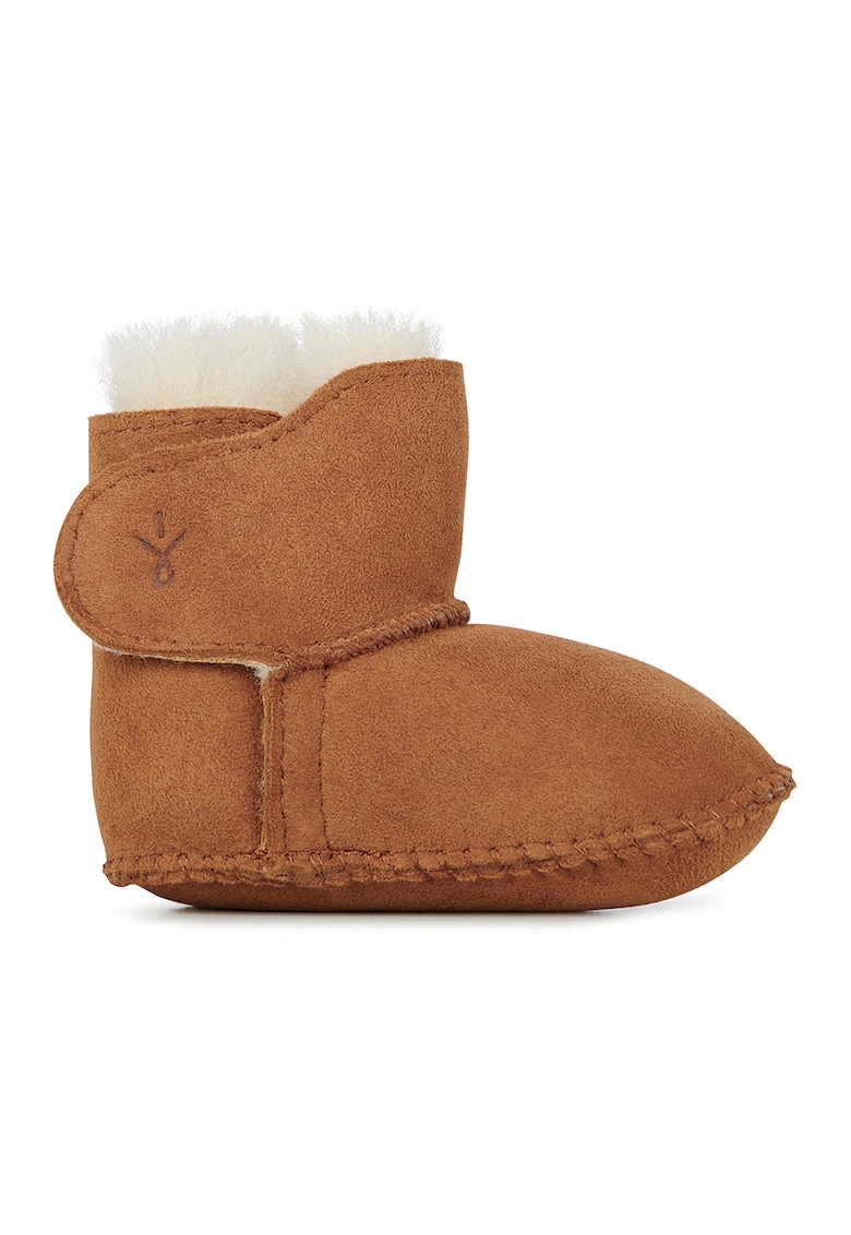 Oferte la Ghete de piele de oaie cu captuseala de lana - fara inchidere - Caramel
