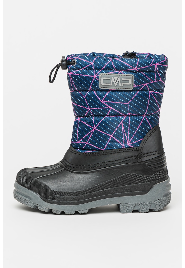 Oferte la Cizme mid-calf de iarna cu segment matlasat Sneewy - Negru/Fucsia/Bleumarin