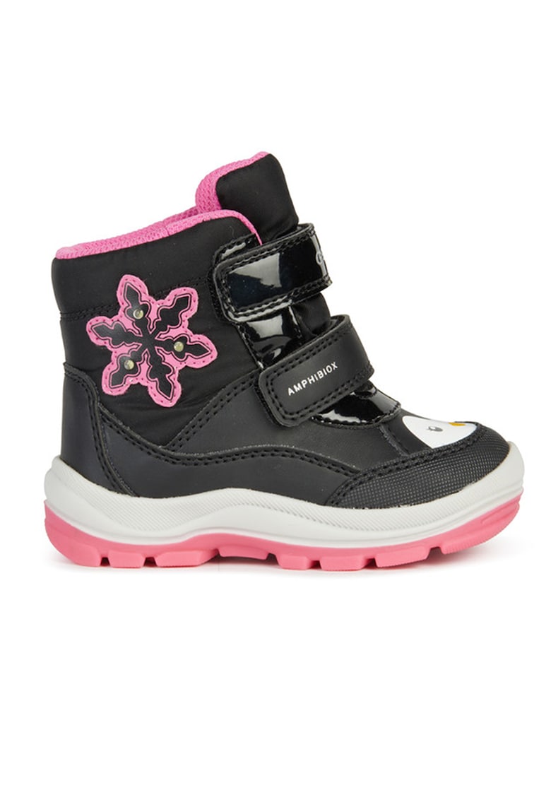 Ghete impermeabile cu inchidere velcro - Negru/Roz