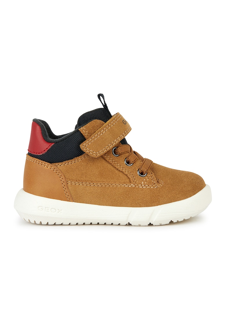 Oferte la Ghete cu insertii de piele intoarsa si velcro - Caramel