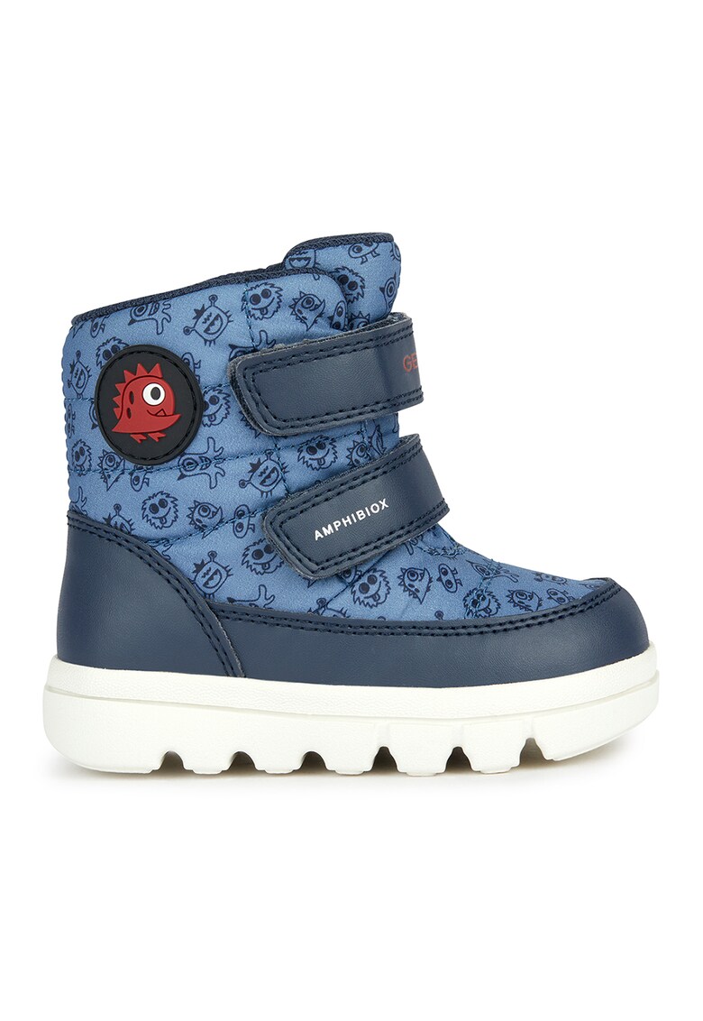 Ghete cu velcro si imprimeu - Rosu/Albastru