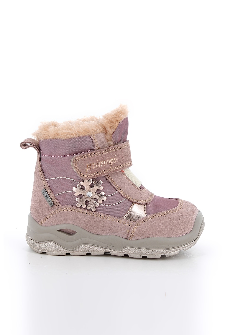 Ghete de piele intoarsa cu detalii stralucitoare - Roz prafuit