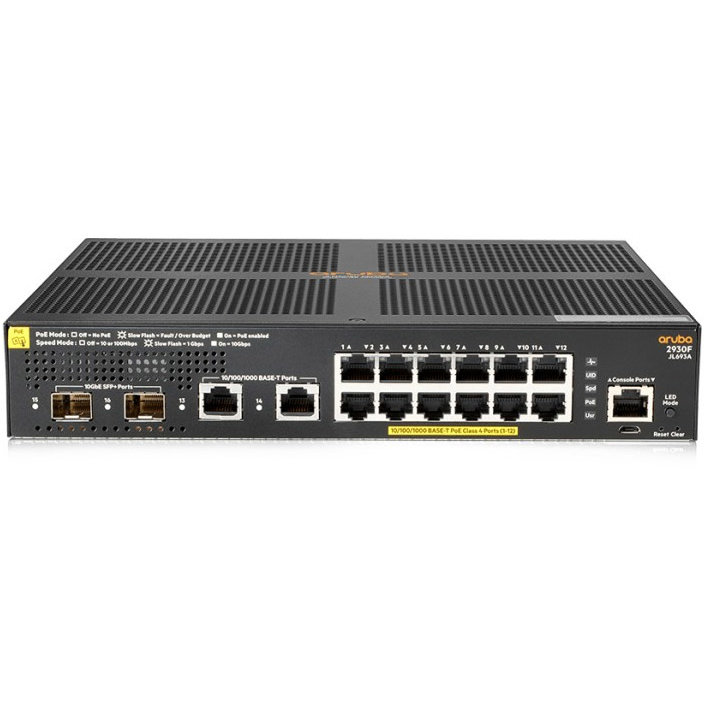 Switch 2930F 12G Desktop Gigabit Managed 14x RJ-45 2x SFP+ PoE+