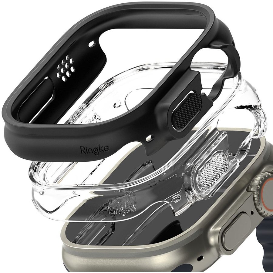 Oferte la Accesoriu smartwatch Slim compatibil cu Apple Watch Ultra 49mm Negru/Transparent