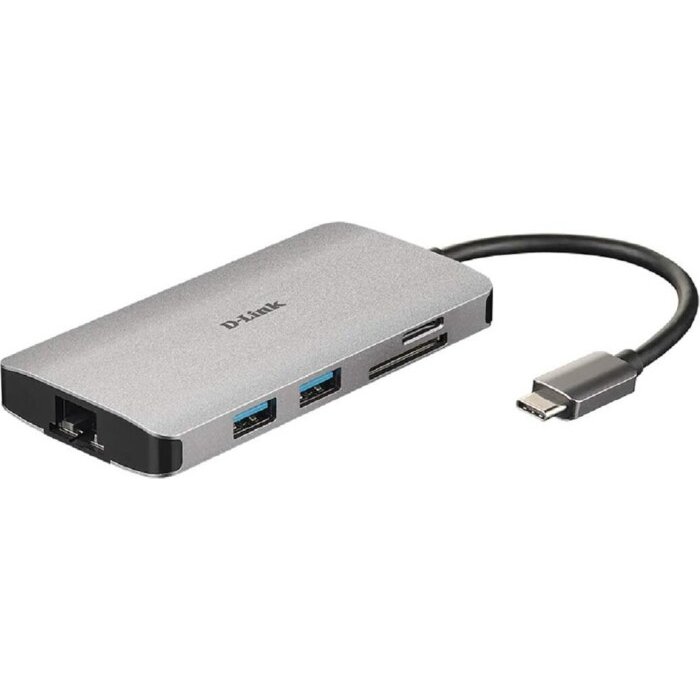 Oferte la Hub USB DUB-M810 8 - In - 1 USB - C Hub, docking station (grey, HDMI, USB-C PD, RJ-45)
