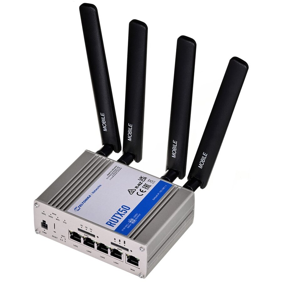Oferte la Router wireless RUTX50 5G Wi-Fi 5 Dual SIM 5x RJ45 1000Mb/s Gri/Negru