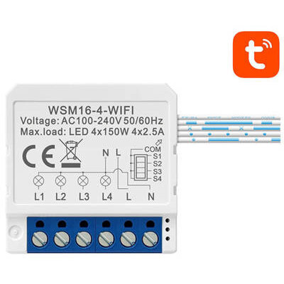 Oferte la Modul Smart WSM16-W4 Tuya Controlul Luminii Din Casa Ta  Wi-Fi Alb
