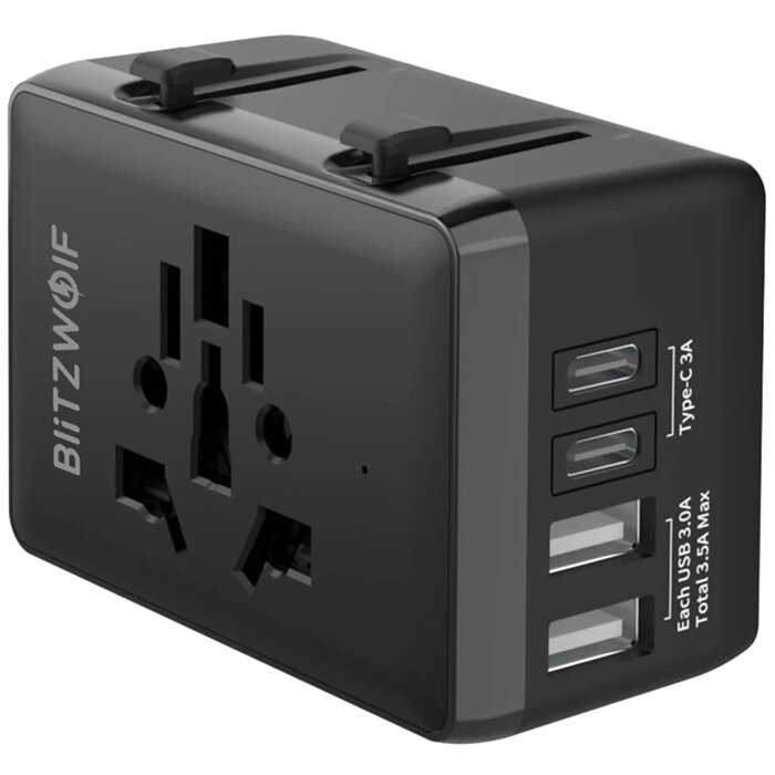 Oferte la Incarcator BW-TA1 4-in-1, 20W, 1x USB-C, 2x USB-A, Compatibil cu prize UE/UK/AU/SUA, Negru