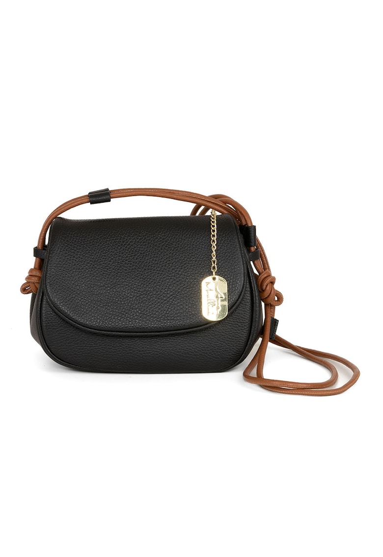 Oferte la Geanta crossbody din piele cu aspect texturat - Negru/Maro
