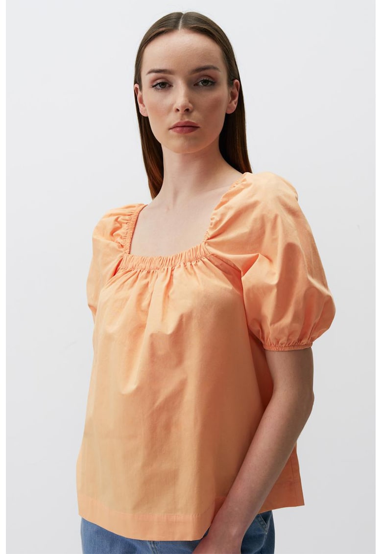 Oferte la Bluza din bumbac cu maneci bufante - Portocaliu pal