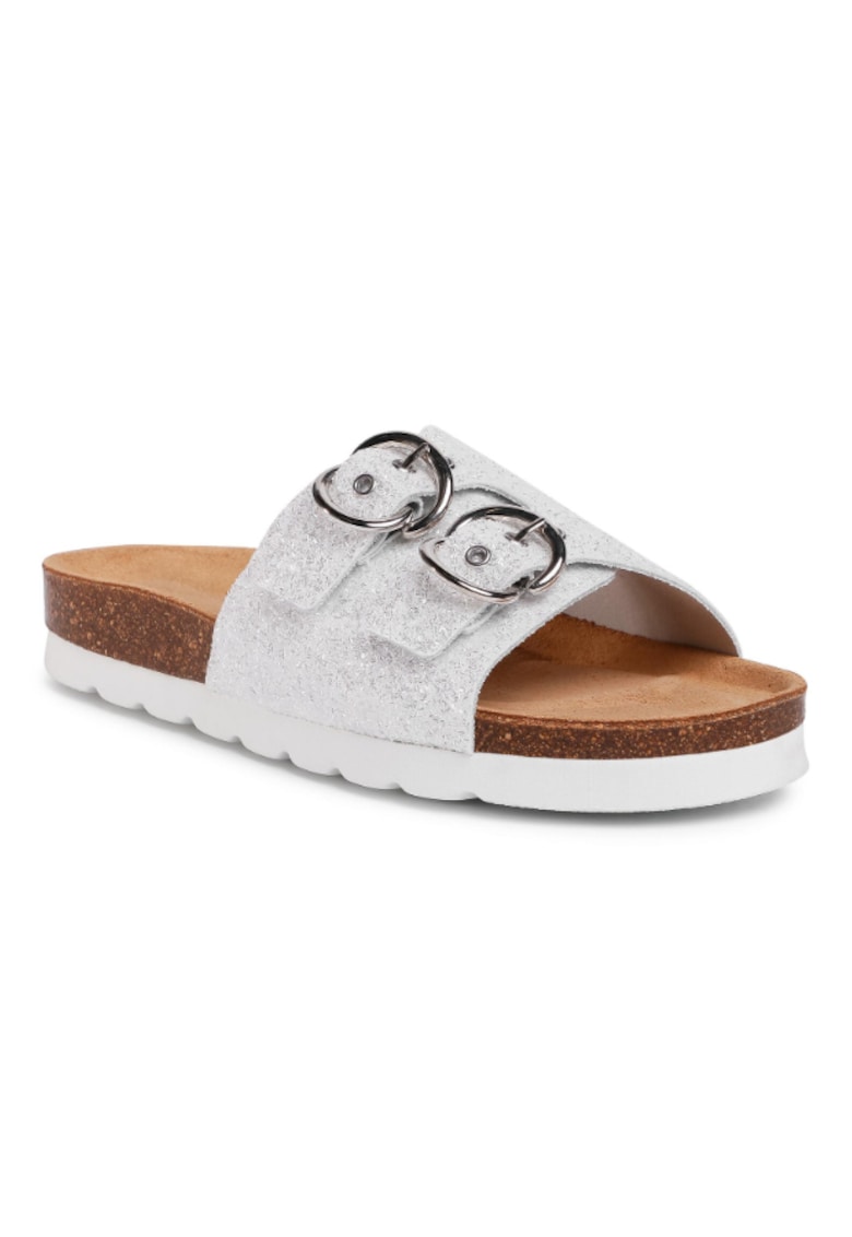 Oferte la Papuci flip-flop dama -  Textil - Argintiu - Argintiu