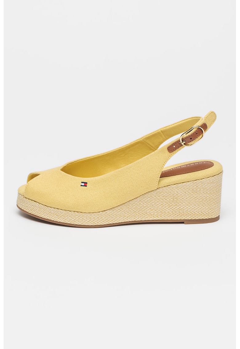 Oferte la Sandale slingback cu talpa wedge - Galben