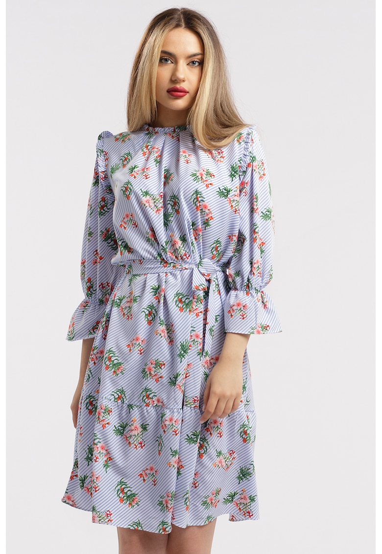 Oferte la Rochie scurta cu model - Alb/Albastru