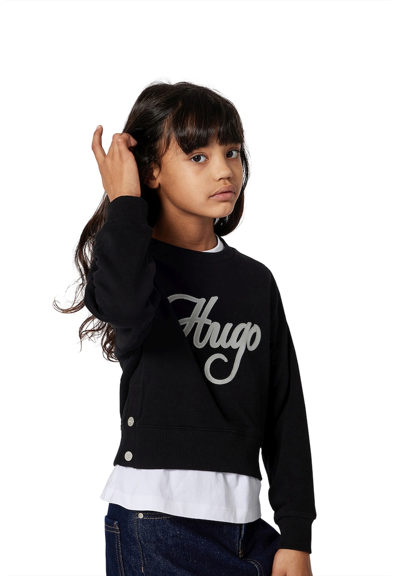 Oferte la Bluza de trening cu imprimeu logo - Alb/Negru