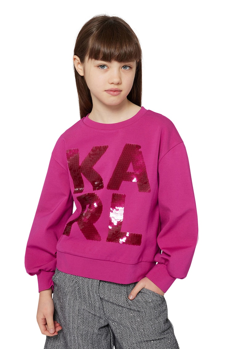 Oferte la Bluza de trening cu aplicatii cu paiete - Fucsia