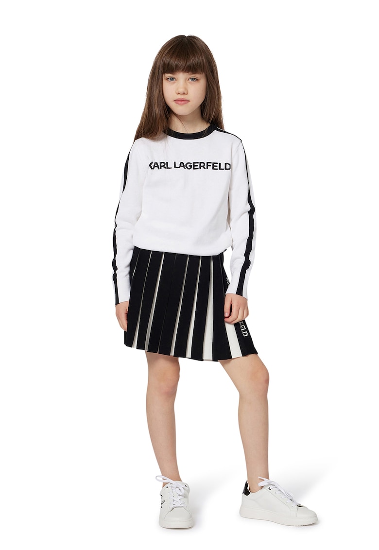 Fusta evazata cu logo - Alb/Negru