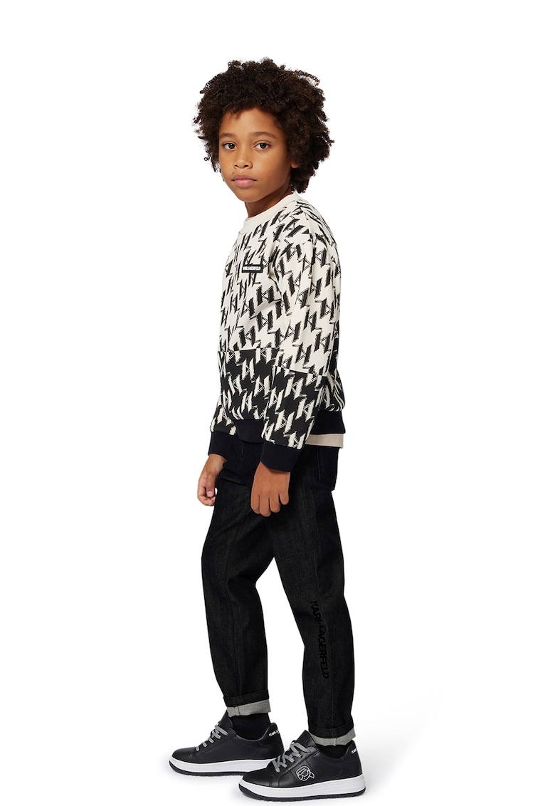 Oferte la Bluza de trening cu model logo - Alb fildes/Negru
