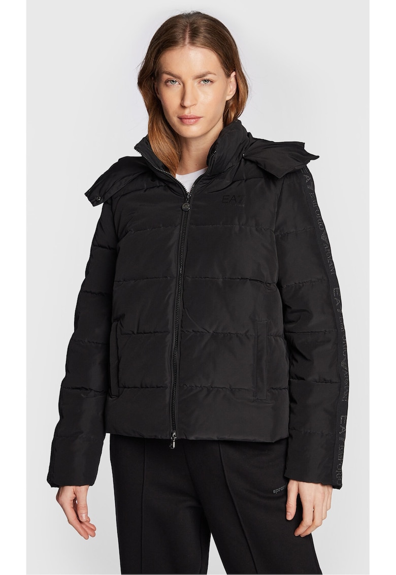 Geaca cu gluga si imprimeu logo pe piept