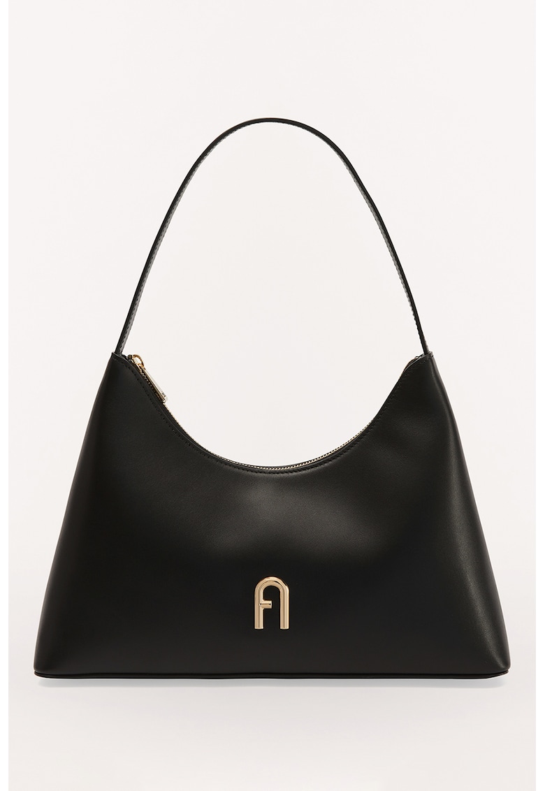Oferte la Geanta de piele cu bareta lunga de umar Diamante - Negru