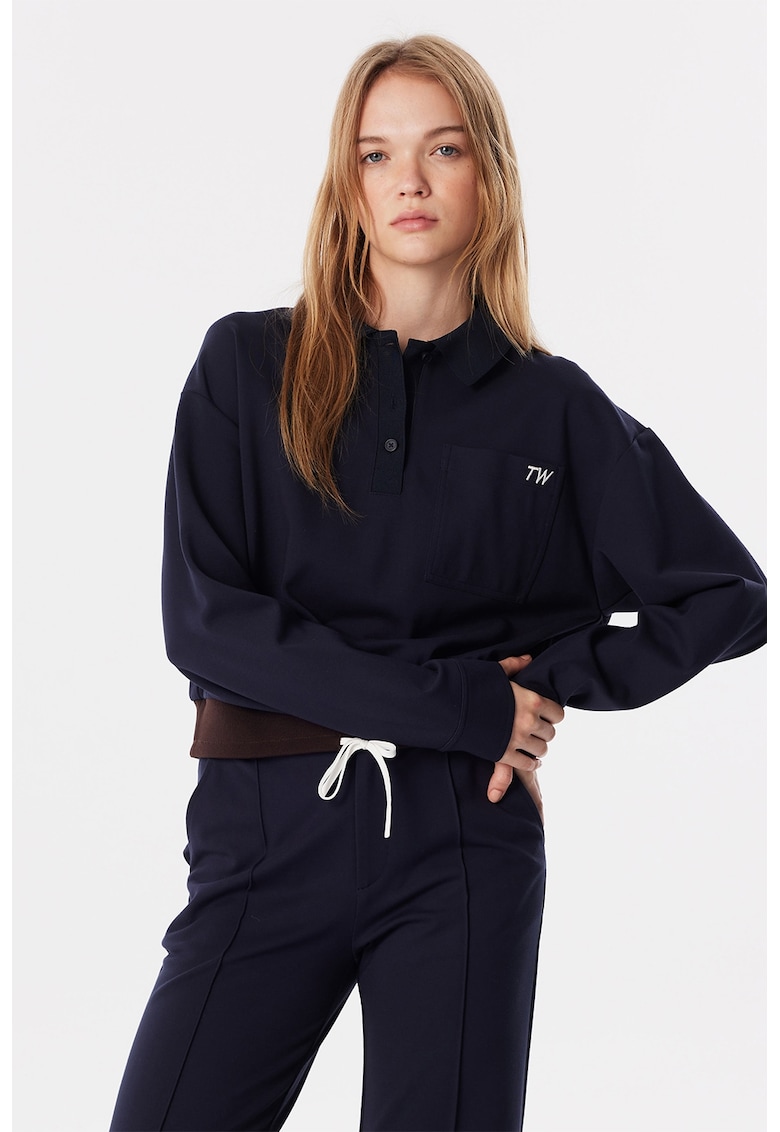 Oferte la Bluza polo cu terminatie ajustabila - Bleumarin
