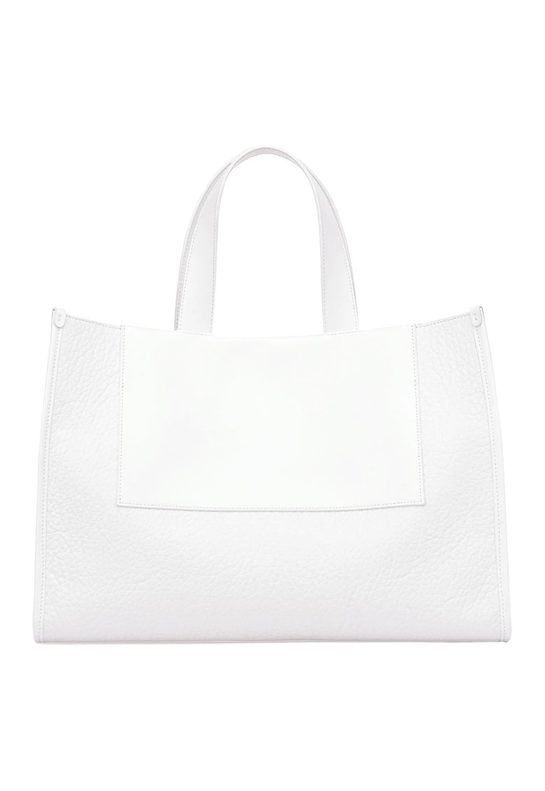 Oferte la Geanta shopper de piele ecologica - Alb