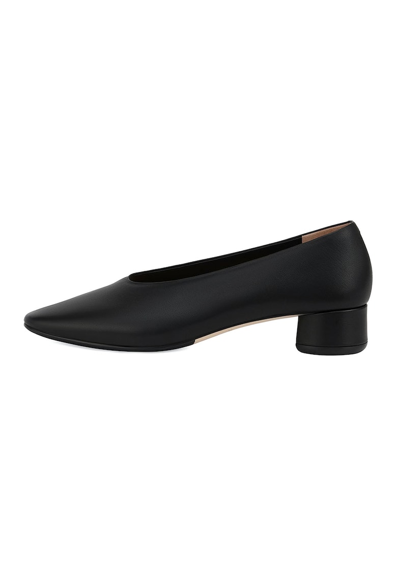 Oferte la Pantofi de piele cu toc masiv - Negru