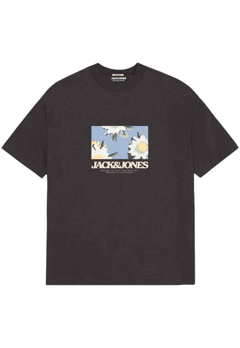 Tricou JACK &JONES Avira AOP Crew 46513 - Negru