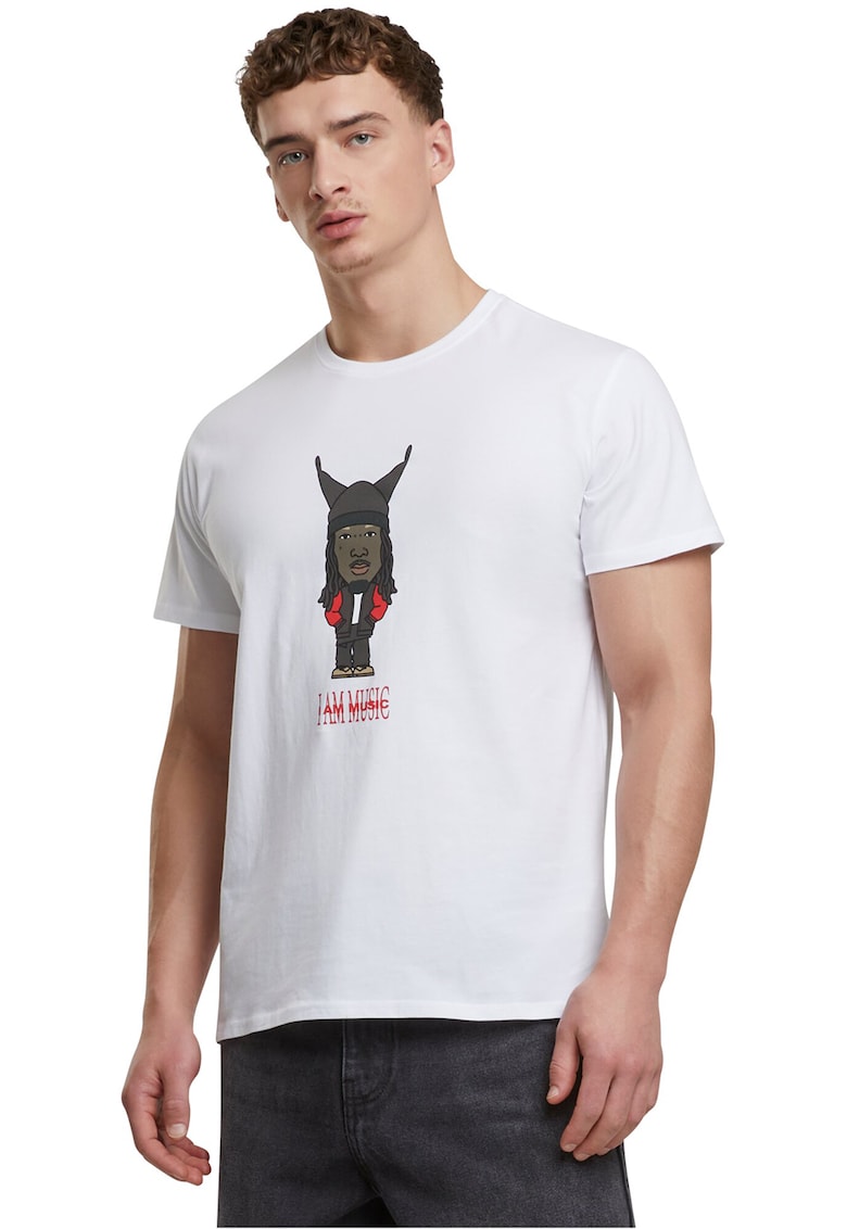 Oferte la Tricou slim-fit cu imprimeu grafic - Rosu/Alb/Gri antracit