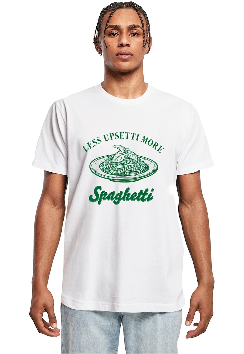 Oferte la Tricou cu imprimeu grafic si text pe partea din fata - Alb/Verde