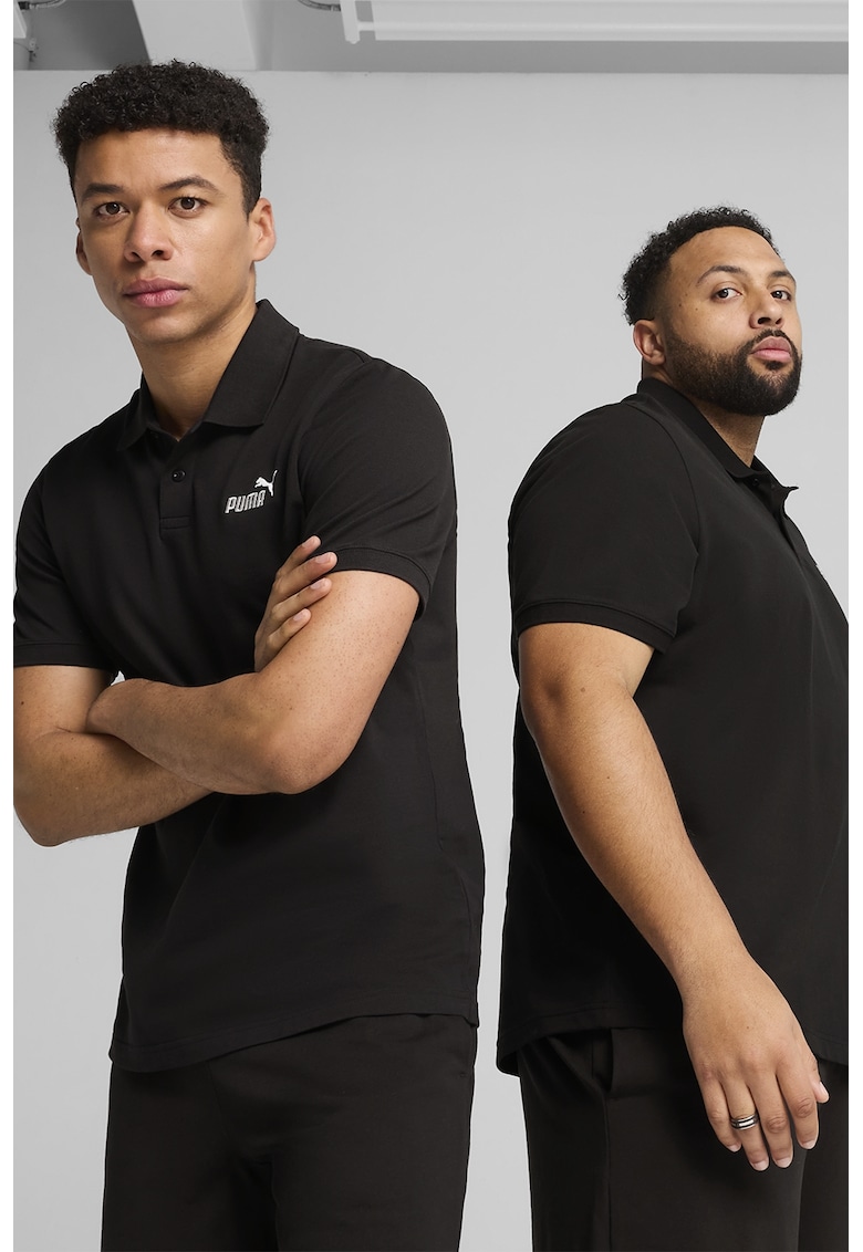 Tricou polo cu broderie logo - Negru