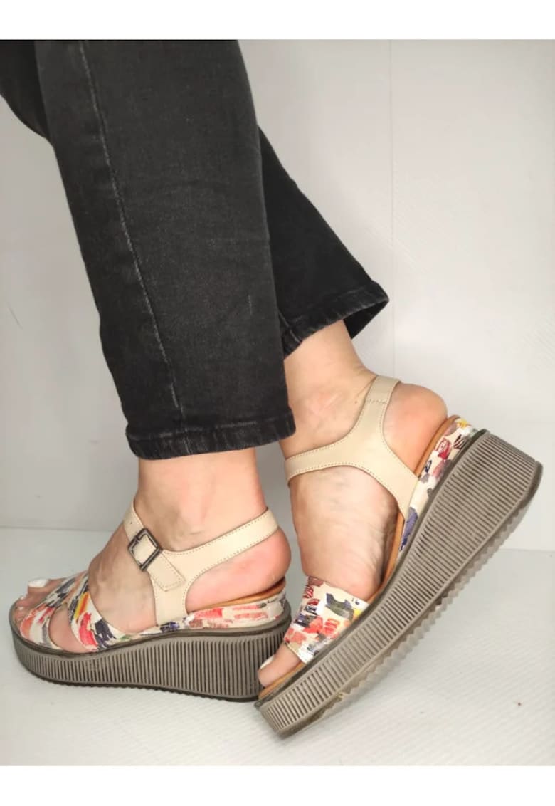 Sandale Casual Dama 018 11005 Bej Cu Color - Bej - Bej