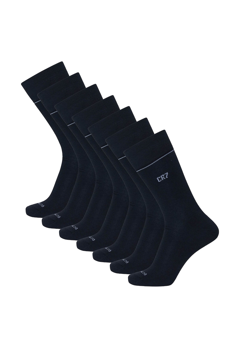 Oferte la Set de sosete lungi cu logo - 7 perechi - Negru