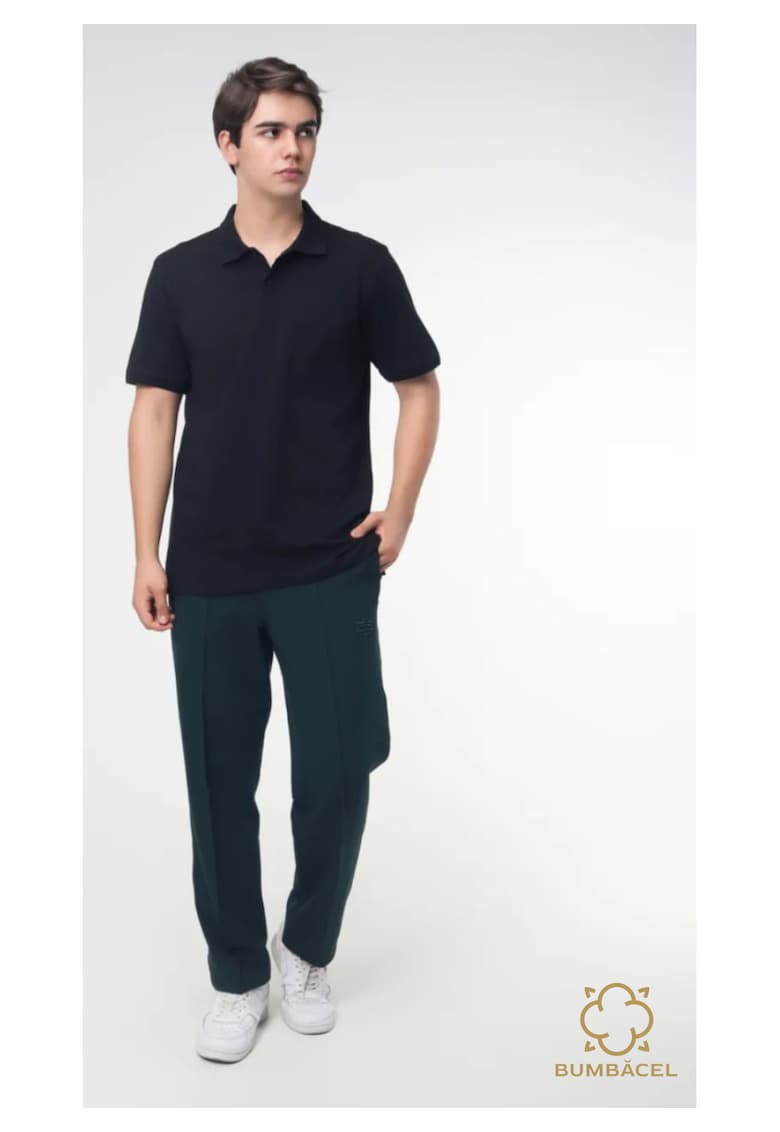 Tricou polo de vara pentru barbati - cu maneca scurta - Negru