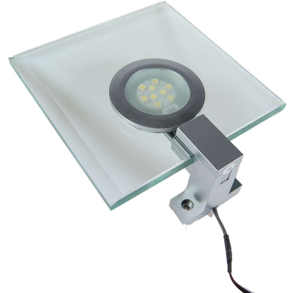 Spot LED patrat Pegaz, 2W, sticla, lumina calda, IP22