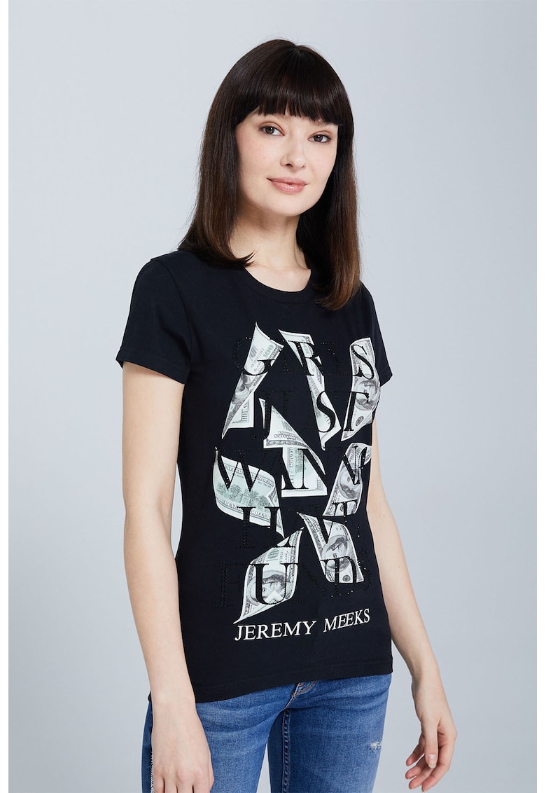 Oferte la Tricou din amestec de bumbac organic cu imprimeu grafic