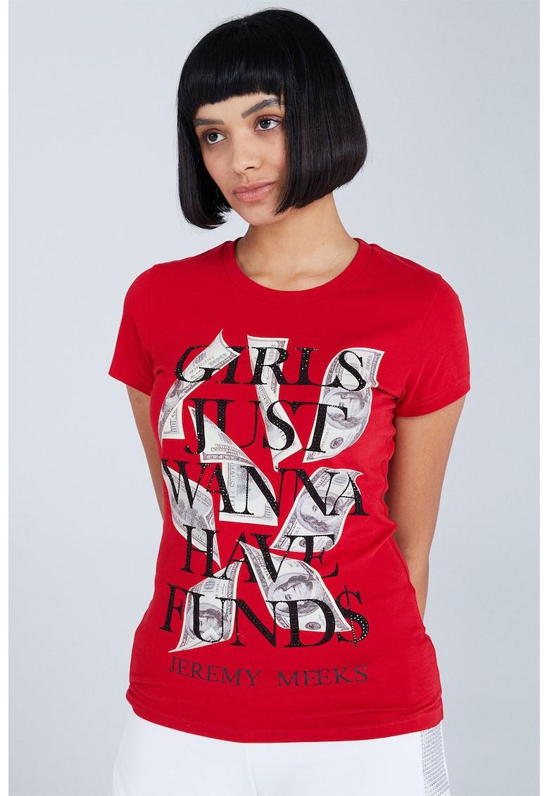 Oferte la Tricou din amestec de bumbac organic cu imprimeu grafic