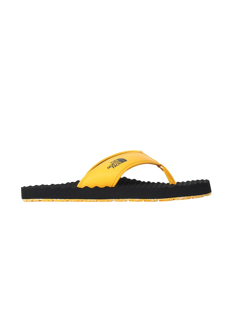 Papuci flip-flop cu imprimeu logo lateral Base Camp - Negru/Galben pai