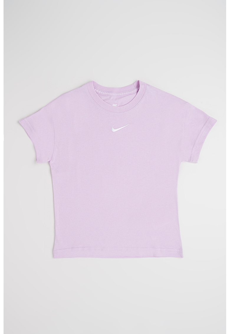 Tricou din bumbac cu detaliu logo - Lila